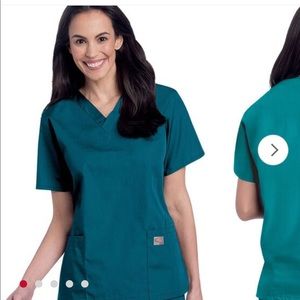 Teal cotton scrub top XXL
